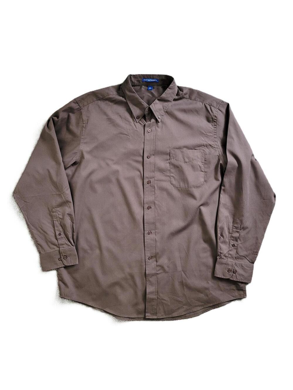 Port Authority Men’s 2XL Brown Button Shirt Long Sleeve Casual Workwear